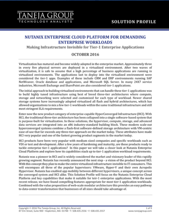 Nutanix HCI For Demanding Enterprise Applications 