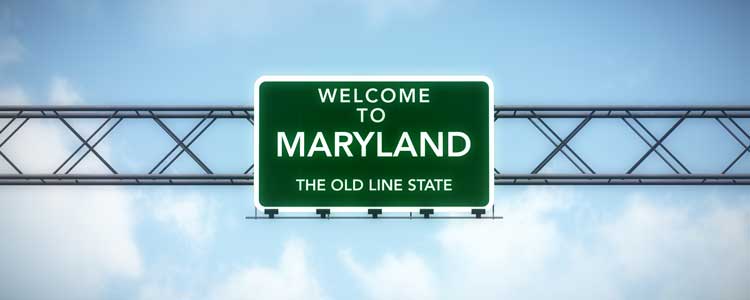 Maryland USA State Welcome to Highway Road Sign