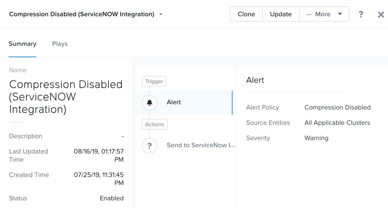 Nutanix alert via ServiceNOW API to event table