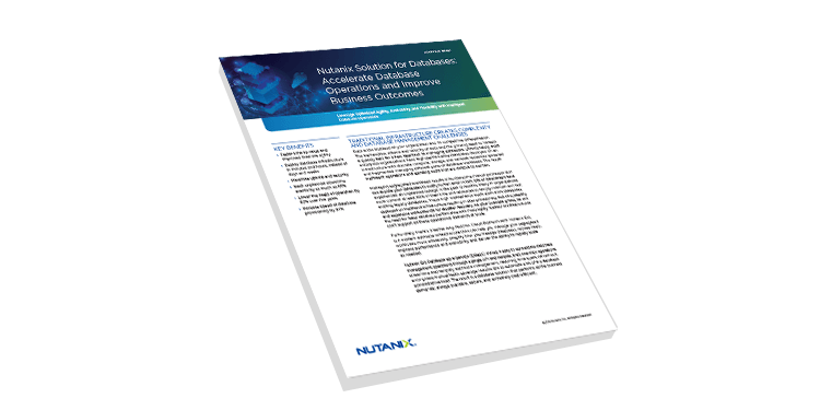 데이터베이스용 Nutanix 솔루션: 데이터베이스 운영 가속화 및 비즈니스 성과 향상