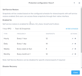 Snapshots are always space efficient copies of your file server data so the capacity and resource hit to your file server is minimal. 