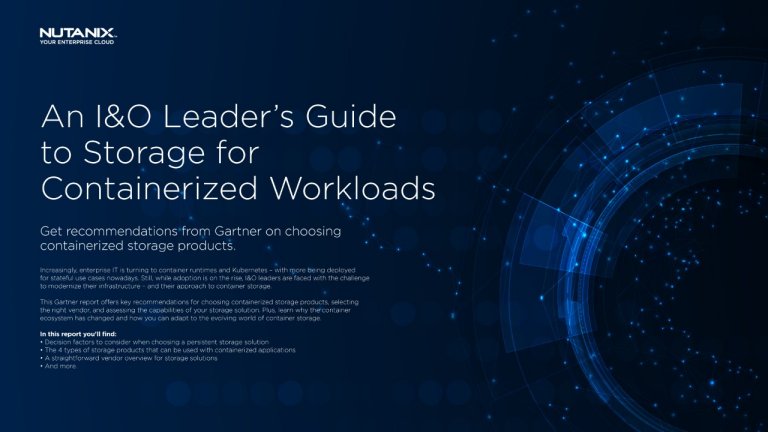 An I&O Leader’s Guide to Storage for Containerized Workloads