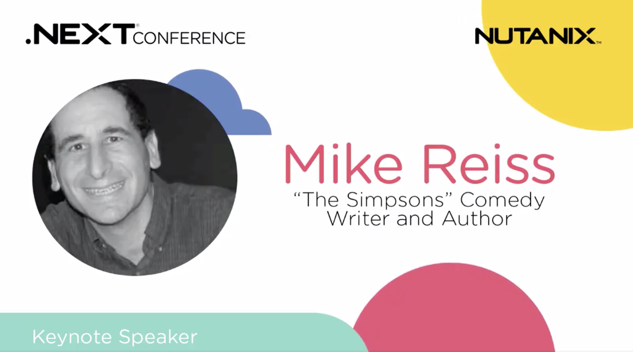 Mike Reiss ad for his keynote at .NEXT in Anaheim, Calif., May 2019