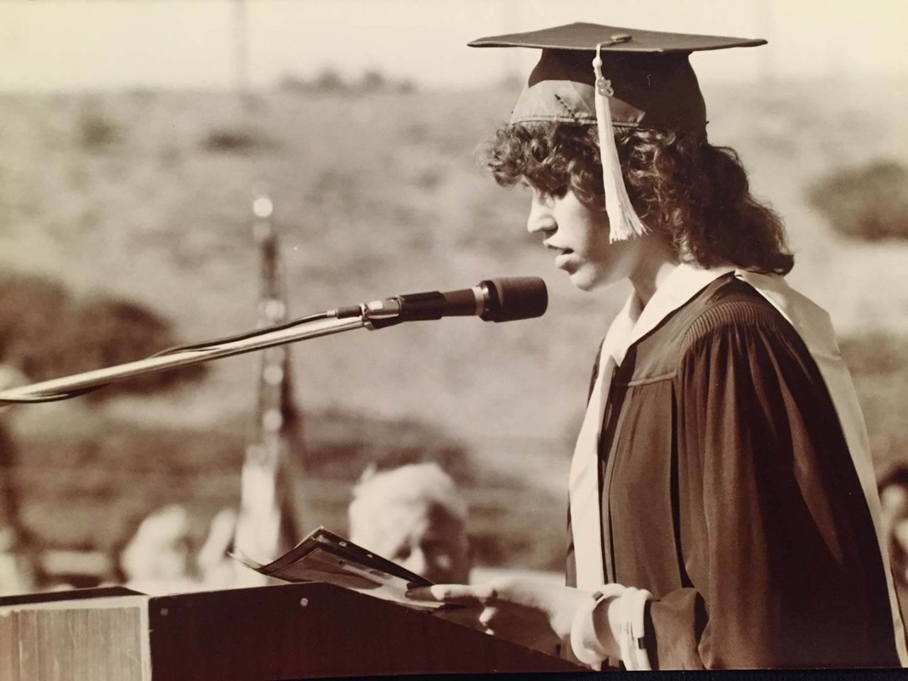 Wendy M Pfeiffer gives her high school valedictorian speech.