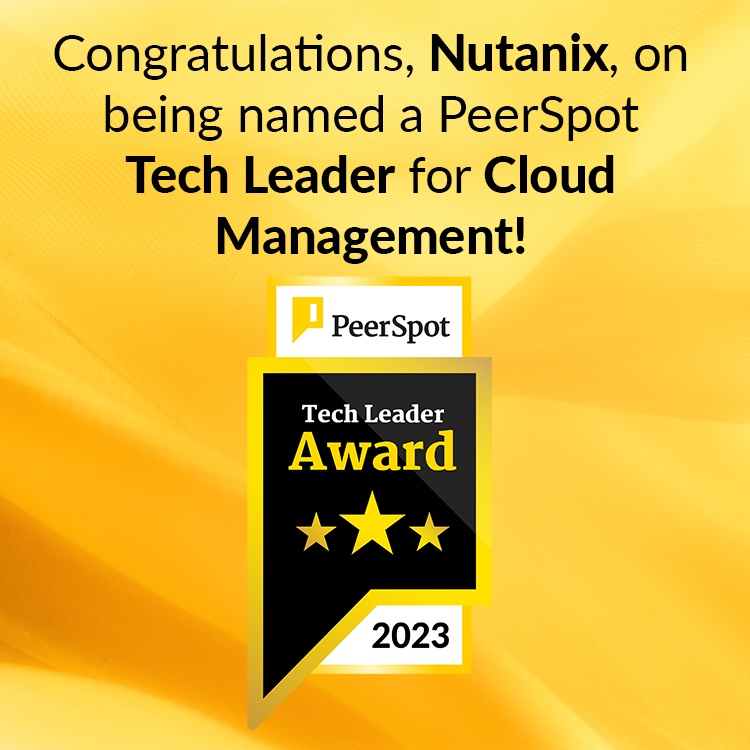 PeerSpot Tech Leader for Cloud Management
